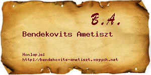 Bendekovits Ametiszt névjegykártya